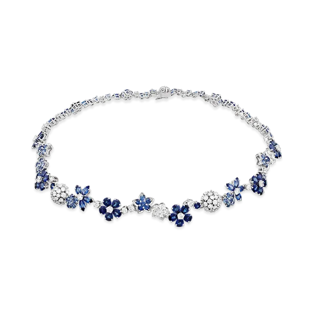 Van Cleef & Arpels Folie des Pres necklace "18K White gold/Sapphire/Diamond"