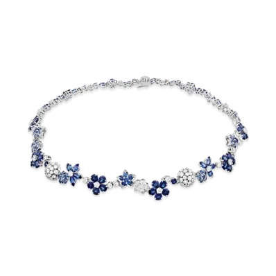 Van Cleef & Arpels Folie des Pres necklace "18K White gold/Sapphire/Diamond"