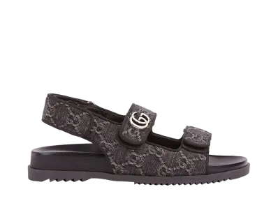 GUCCI Women's Sandal with Double G "Black/Grey"