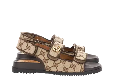 GUCCI Women's Double G Sandal "Beige/Ebony"