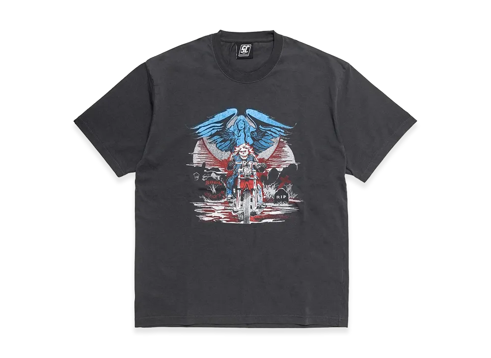 SubCulture Sc Aged Facebody Skull Rider T-Shirt "Black"