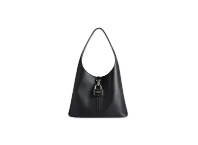 BALENCIAGA Locker Medium North-South Hobo Bag In Grained Calfskin "Black"