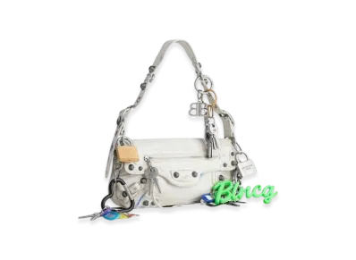 BALENCIAGA Le Cagole Small Sling Bag With Charm "White"