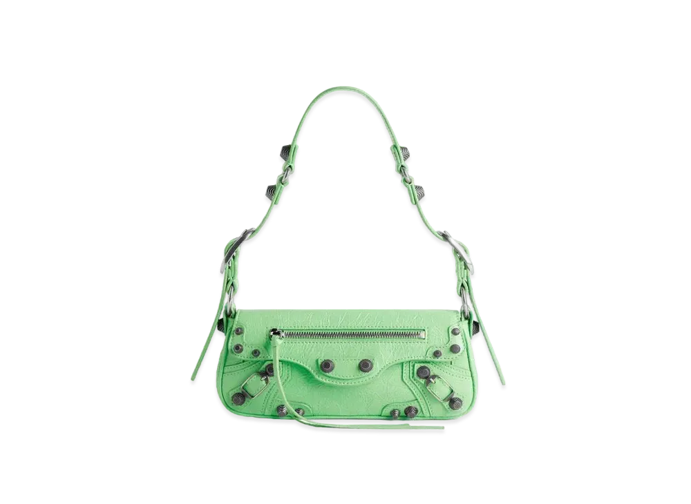 BALENCIAGA Le Cagole XS Sling Bag In Arena Lambskin "Light Green"