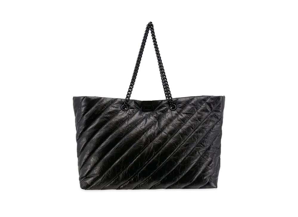 BALENCIAGA Crush Large Carryall Tote Bag Quilted "Black"