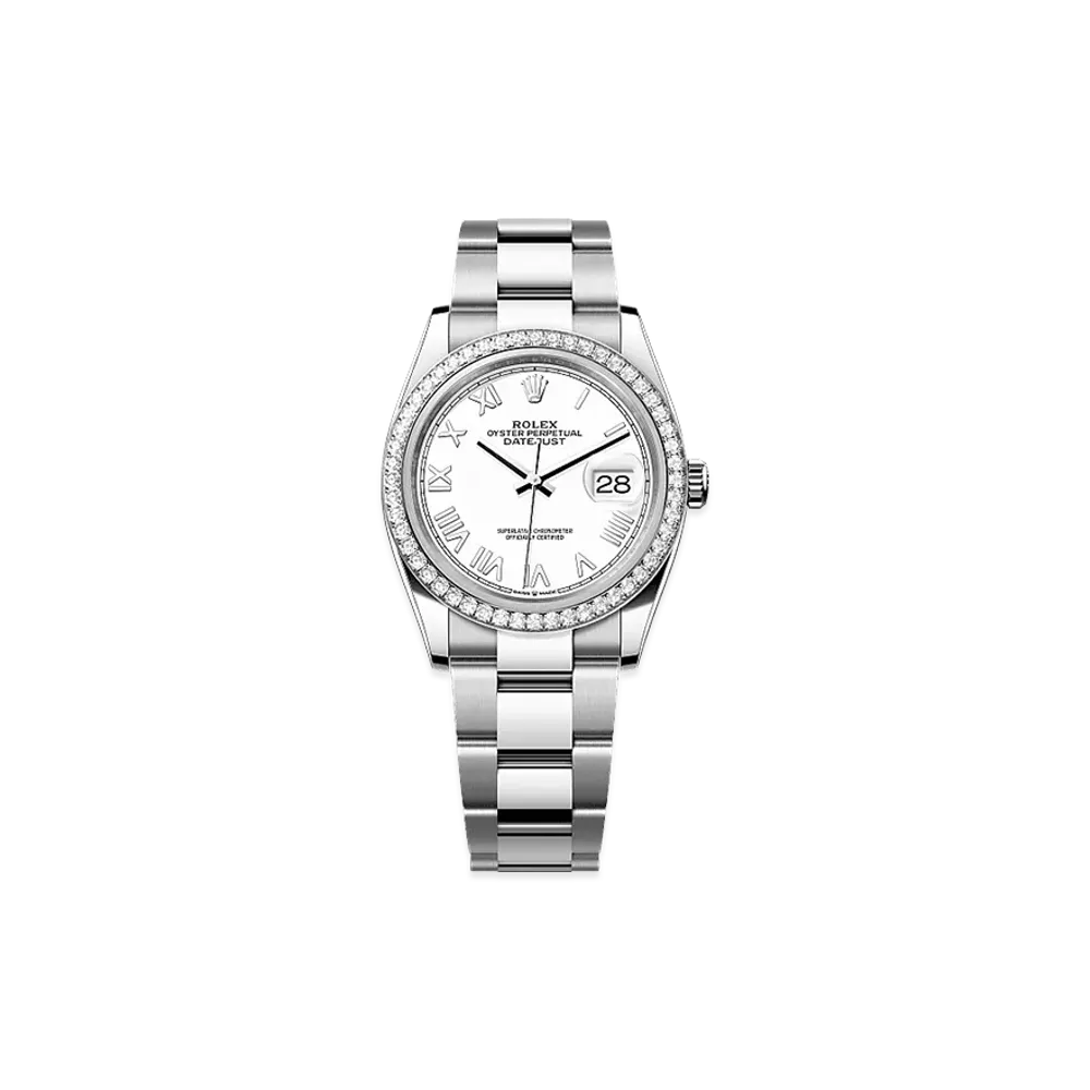 ROLEX Datejust 36 Oystersteel & White Gold Diamond "White"