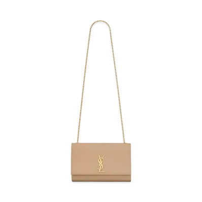Saint Laurent Kate Medium In Grain De Poudre Embossed Leather "Dark Beige"