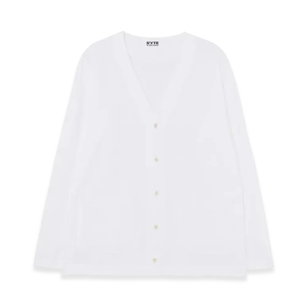S'YTE Double-Face Cotton Jersey Cardigan "White"