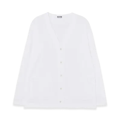 S'YTE Double-Face Cotton Jersey Cardigan "White"