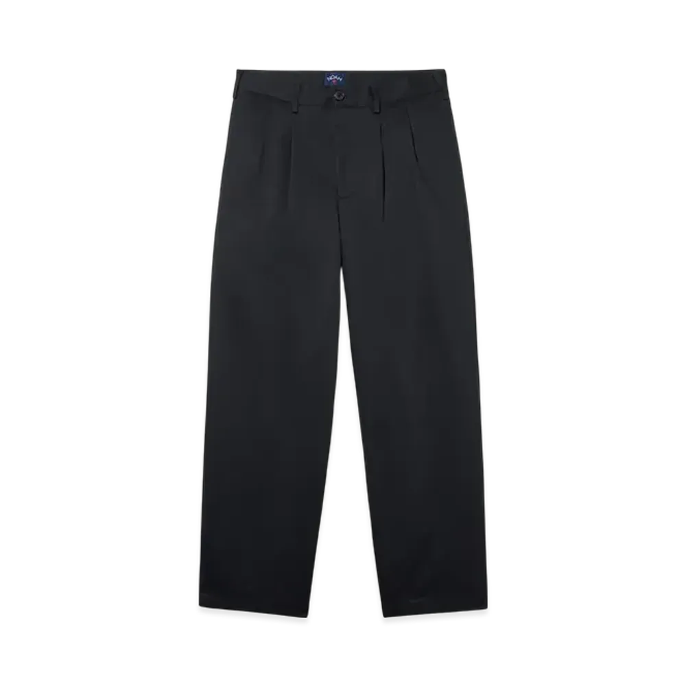 Noah Twill Double-Pleat Pant "Black"