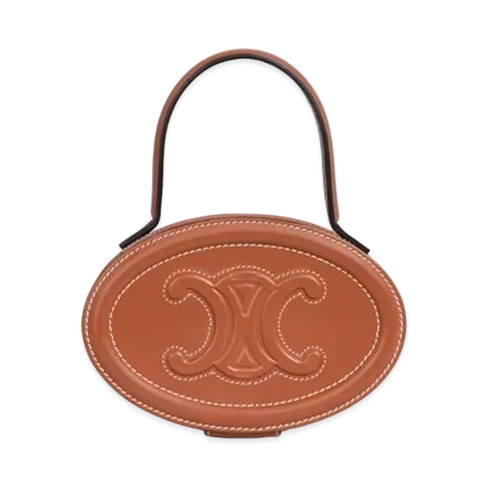 CELINE Oval Minaudiere Cuir Triomphe in Smooth Calfskin "Tan"