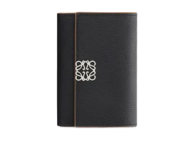 LOEWE Anagram Small Vertical Wallet In Pebble Grain Calfskin "Black"