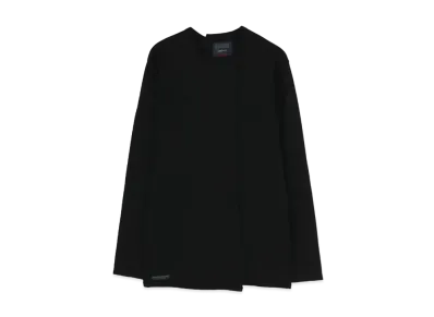Yohji Yamamoto Pour Homme REGULATION 48/2 MIDDLE WASHABLE ASYMMETRY ROUND NECK LONG SLEEVES "Black"