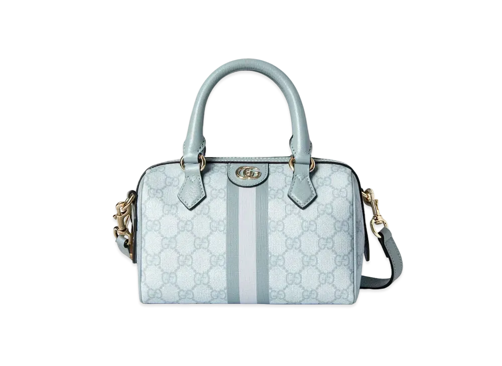 GUCCI Ophidia GG Mini Top Handle Bag GG Supreme Canvas "Dusty Blue"