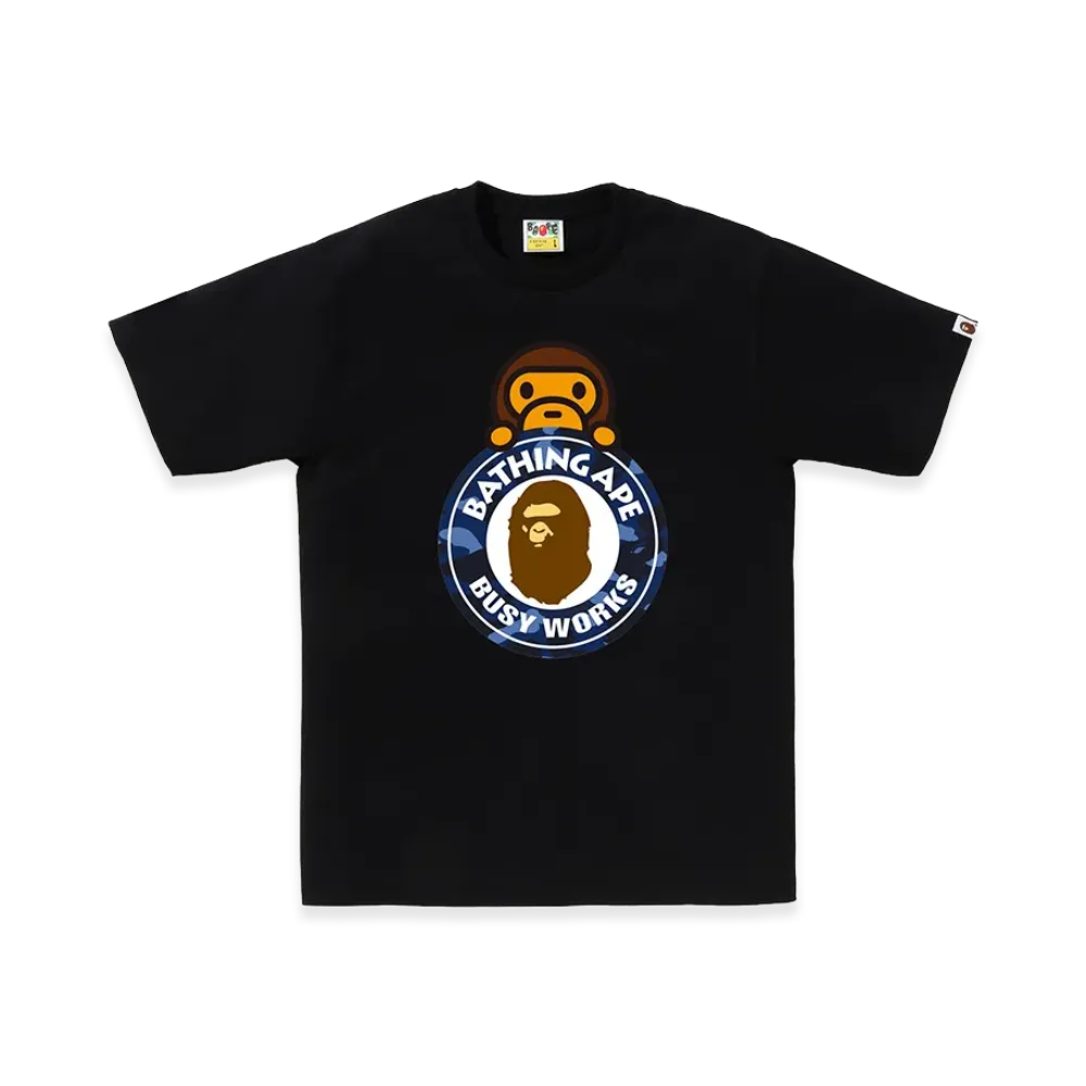 A BATHING APE Milo On Busy Works Tee "Black/Navy"