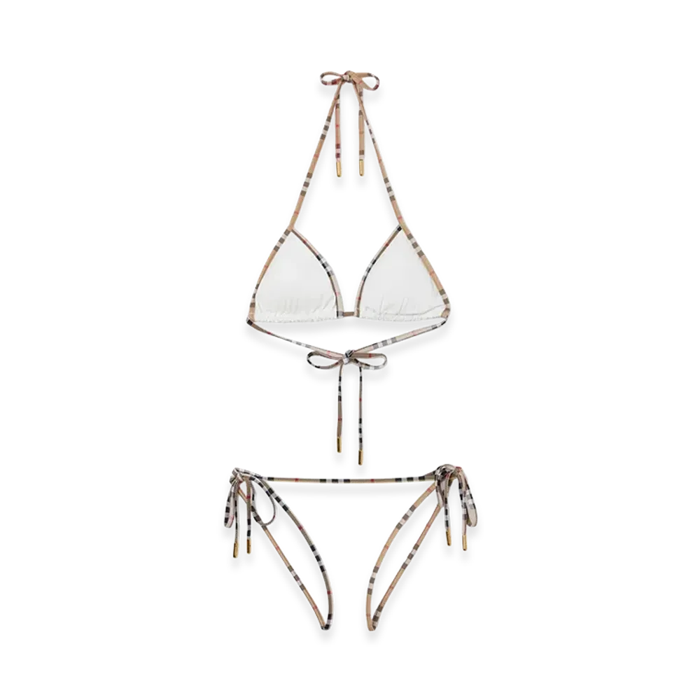 Burberry Women's Check Trim Bikini "White"