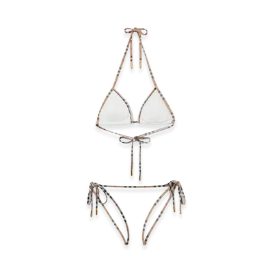 Burberry Women's Check Trim Bikini "White"