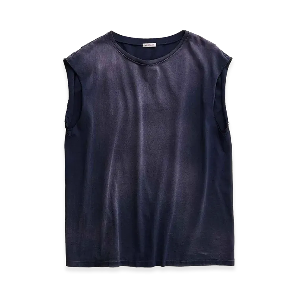 NICENESS Mcgeoch Cut-Off Sleeve Tubular T-Shirt "Navy"