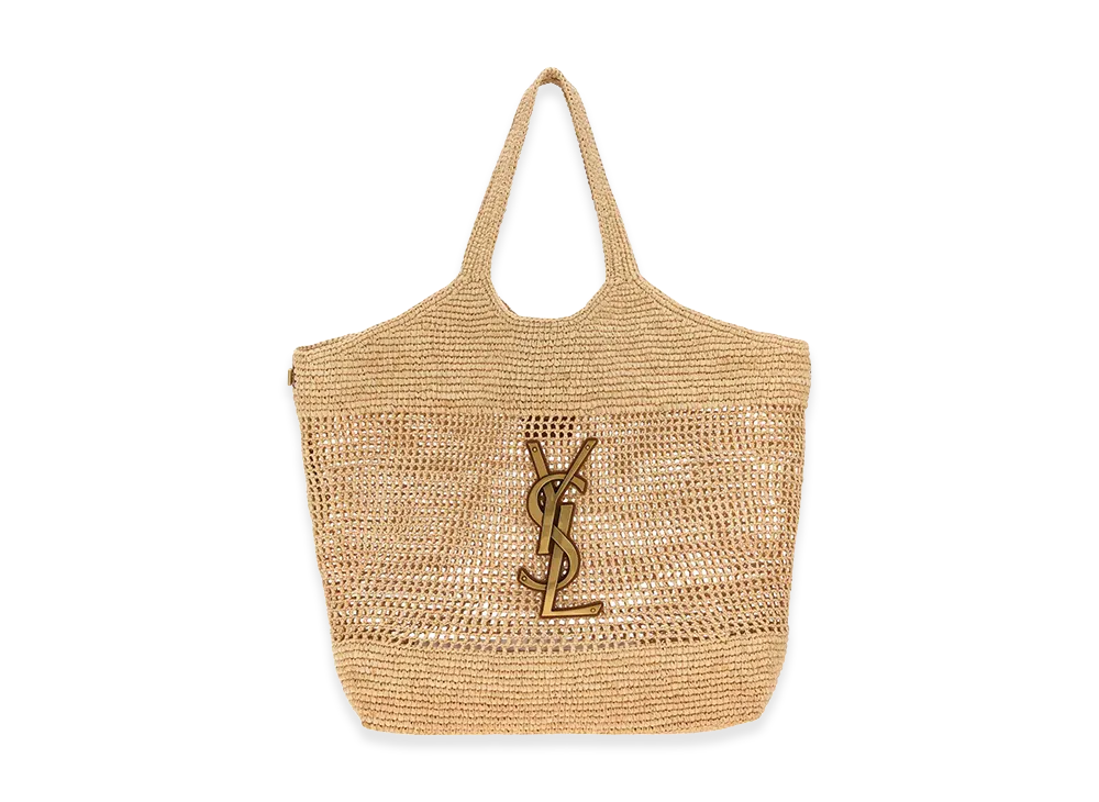 Saint Laurent Women's Raffia Maxi Icare Shopping Bag "Beige"
