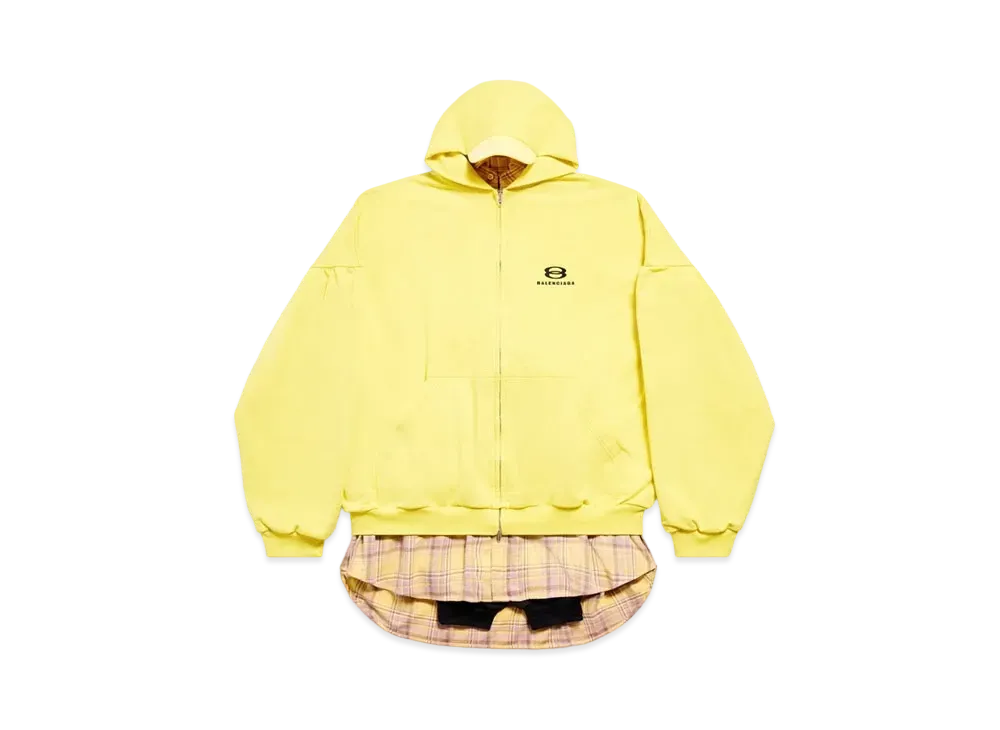 BALENCIAGA Unity Sports Icon Layered Hoodie Oversized "Yellow/Black"