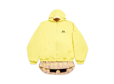 BALENCIAGA Unity Sports Icon Layered Hoodie Oversized "Yellow/Black"