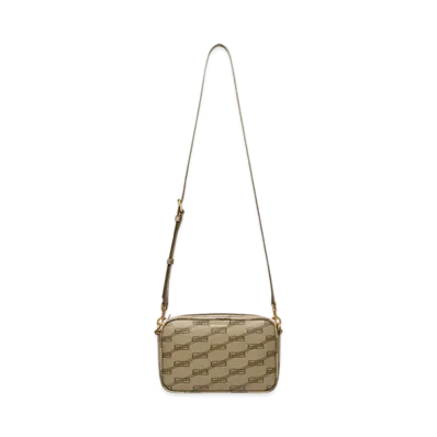 BALENCIAGA Signature Small Camera Bag BB Monogram Coated Canvas "Beige/Brown"