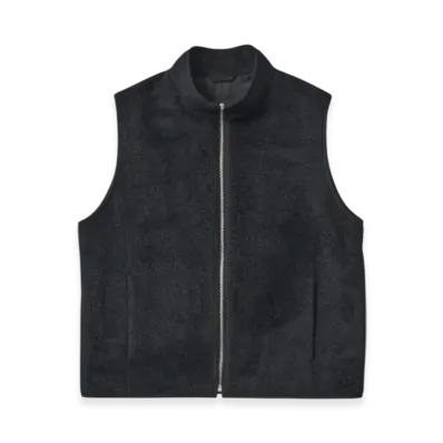 AURALEE Brushed Suri Alpaca Mohair Vest "Black"