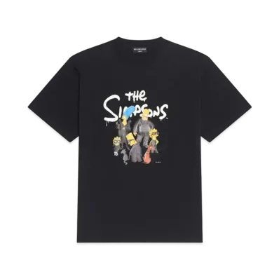 BALENCIAGA Women's The Simpsons TM & 20TH Television T-shirt Small Fit "Black"