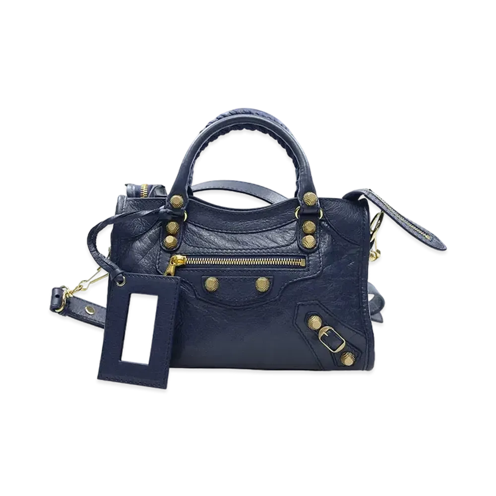 BALENCIAGA Handbag Lambskin "Dark Blue"
