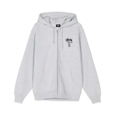 Stussy WORLD TOUR ZIP HOOD "Ash Heather"