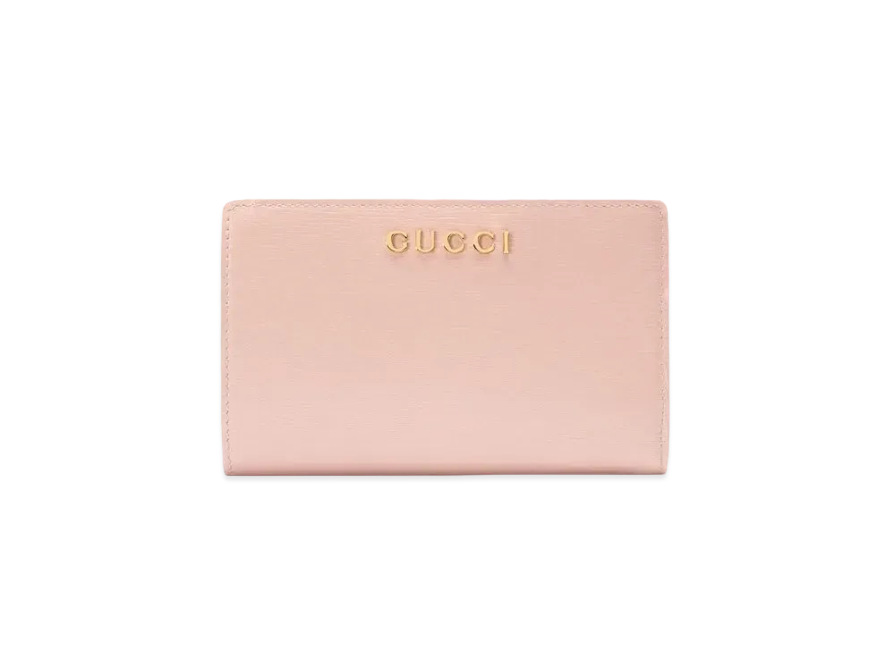 GUCCI Zip Around Wallet With Gucci Script "Pink"