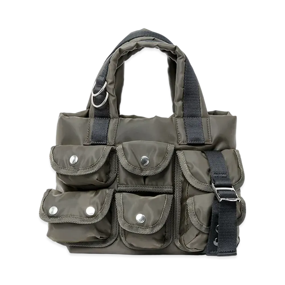 sacai Nylon Tote Bag Small "Dark Khaki"
