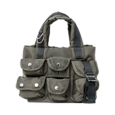 sacai Nylon Tote Bag Small "Dark Khaki"