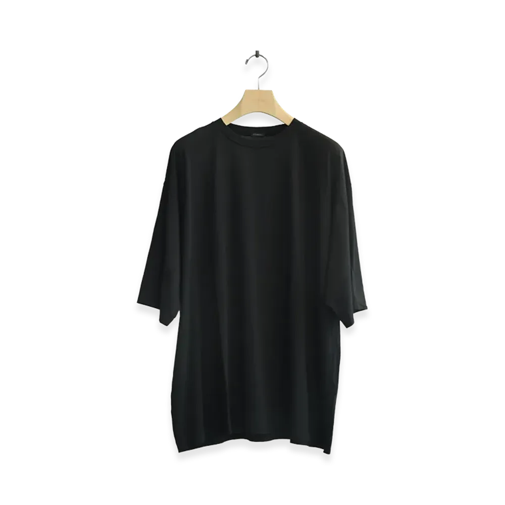 COMOLI Thin Cotton T-Shirt "Black"