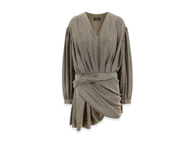 BALENCIAGA Women's V-Neck Dress "Gold"