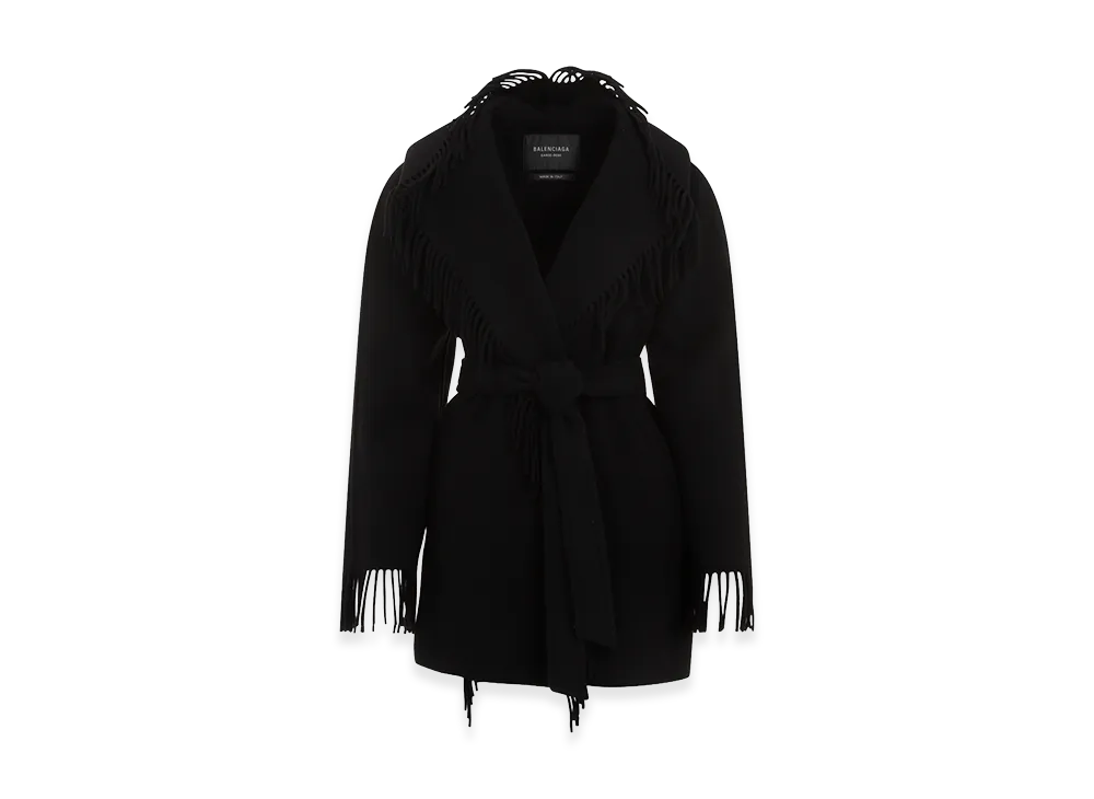 BALENCIAGA Women's Fringe Jacket "Black"