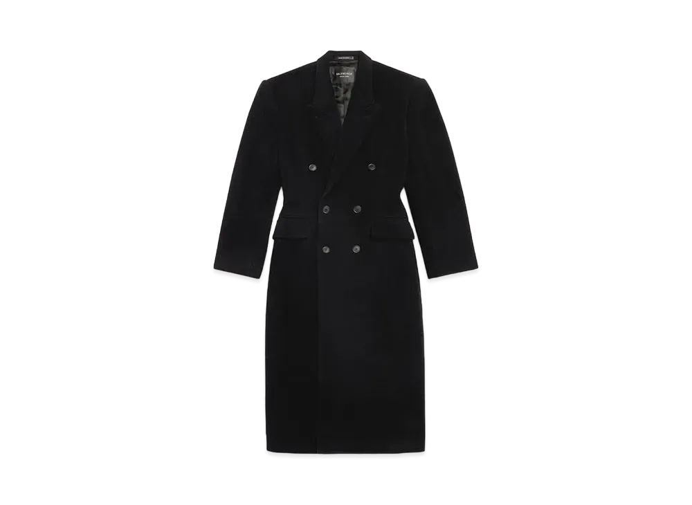 BALENCIAGA Women's Cinched Coat Cashmere "Black"