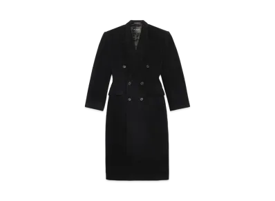 BALENCIAGA Women's Cinched Coat Cashmere "Black"