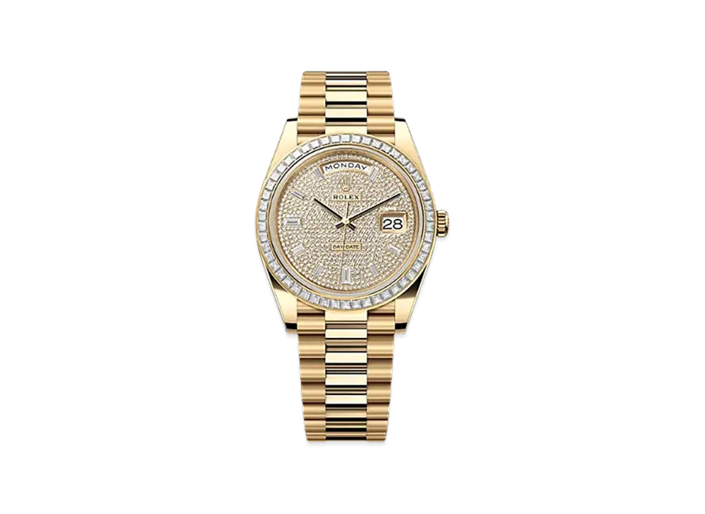 ROLEX Day-Date 40mm Yellow Gold Diamond 228398TBR "Pave diamonds"