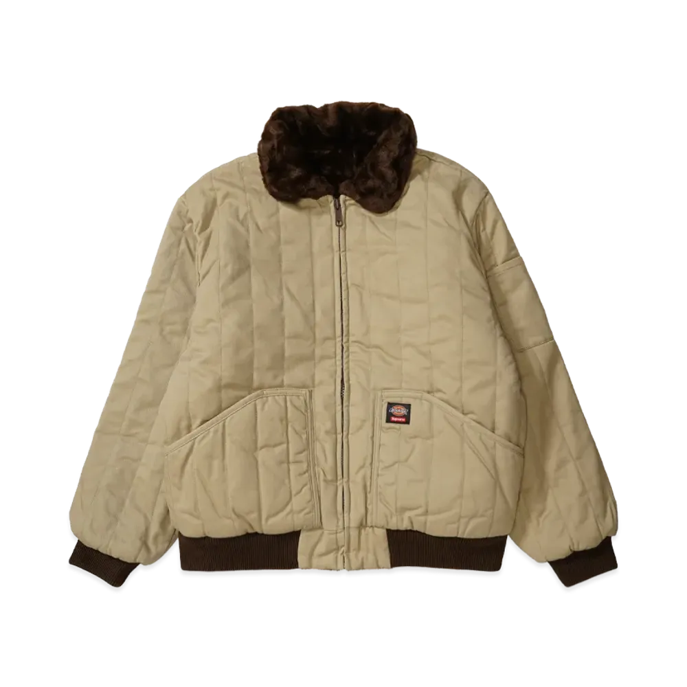 Supreme x Dickies Reversible Quilted Faux Fur Work Jacket "Tan"