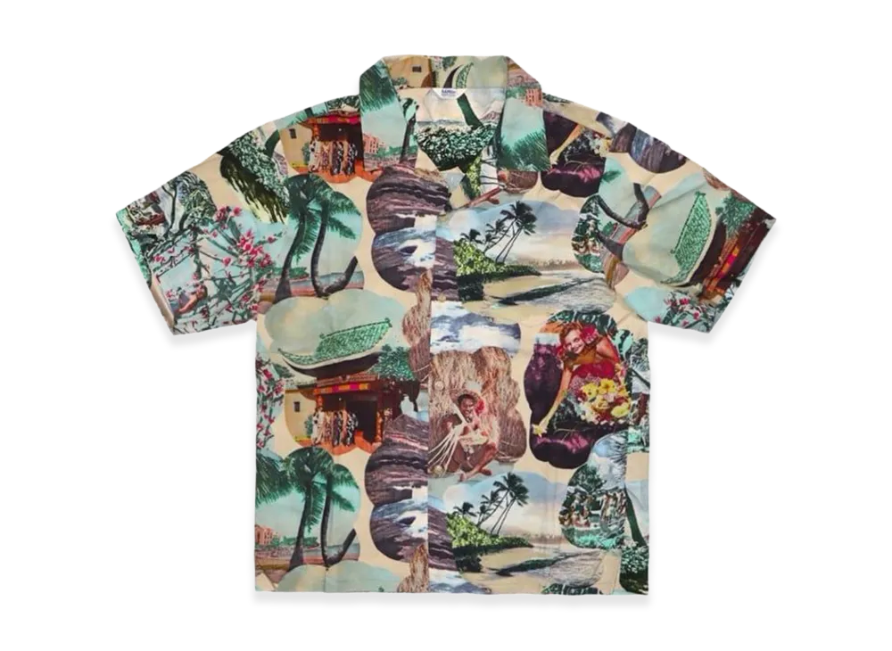 SAPEur 1950S Hawaiian Picture Print Aloha Shirt S/S Shirt "Multi"