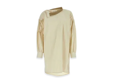 Bottega Veneta Women's Sand Cotton Blend Shirt Dress "Beige"