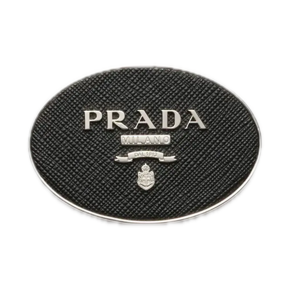 PRADA Saffiano Leather Belt Buckle "Black"