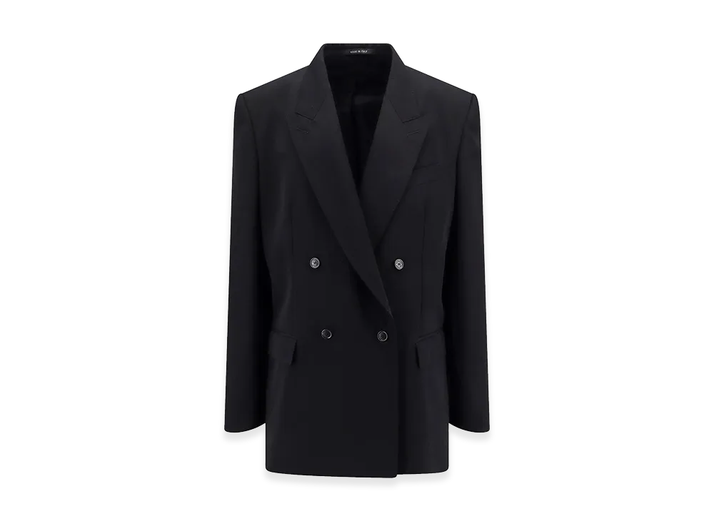 BALENCIAGA Oversize Wool Blazer with Shoulder Pads "Black"