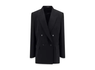 BALENCIAGA Oversize Wool Blazer with Shoulder Pads "Black"