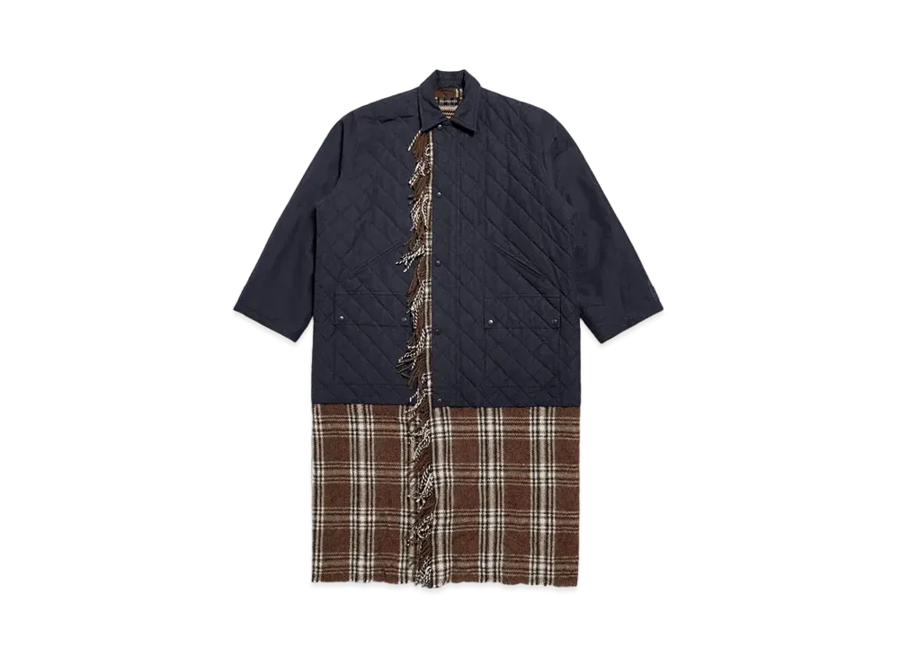 BALENCIAGA Men's Layered Parka "Dark Blue"