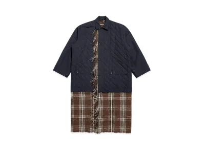 BALENCIAGA Men's Layered Parka "Dark Blue"