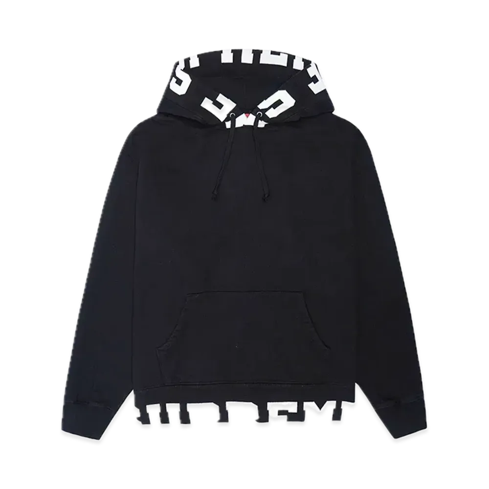 Supreme Cropped Logos Hooded Sweatshirt "Black"