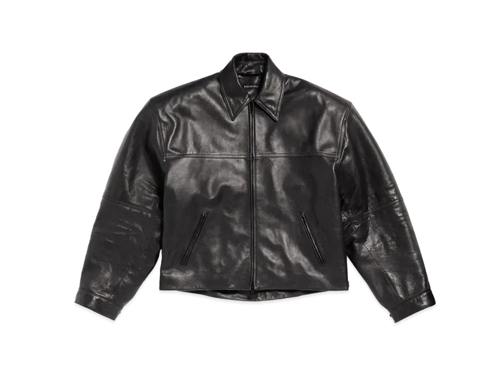 BALENCIAGA Men's Cocoon Kick Jacket Vintage Effect Calfskin "Black"