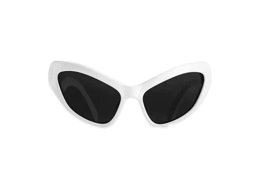 BALENCIAGA Women's Hamptons Cat Sunglasses Bio-Based Injected Nylon with Lenses "White/Grey"